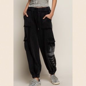 Last New! Black Washed out Oversized Joggers